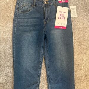 Blue High Rise Jeans with Faded Denim Look